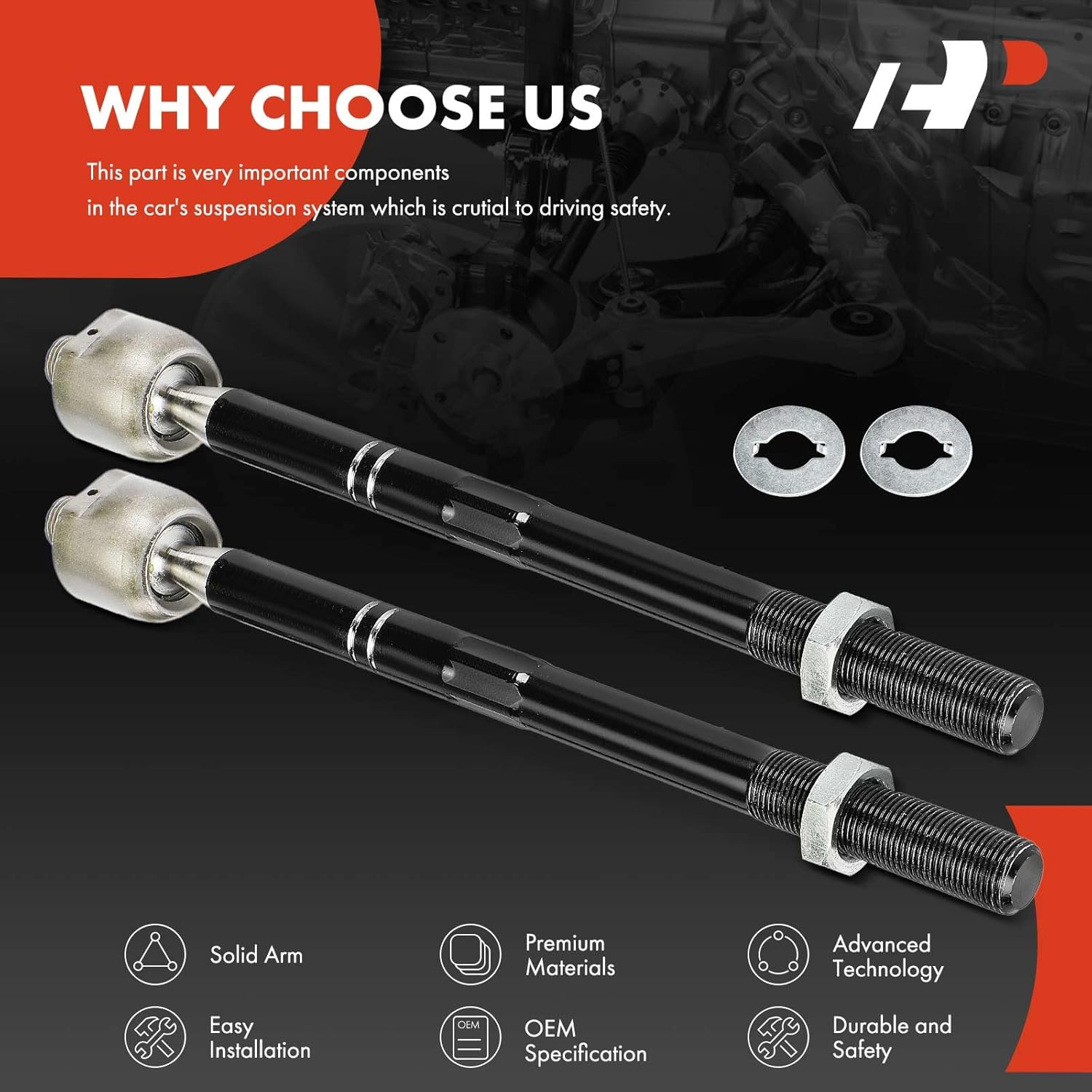 A-Premium 2 x Front Inner Tie Rod Ends, Compatible with Volvo S60 2012-2018, S60 Cross Country 2016-2018, XC70 2010-2016, S80 2007-2016, V60 Cross Country 2015-2018, V70 2009-2010