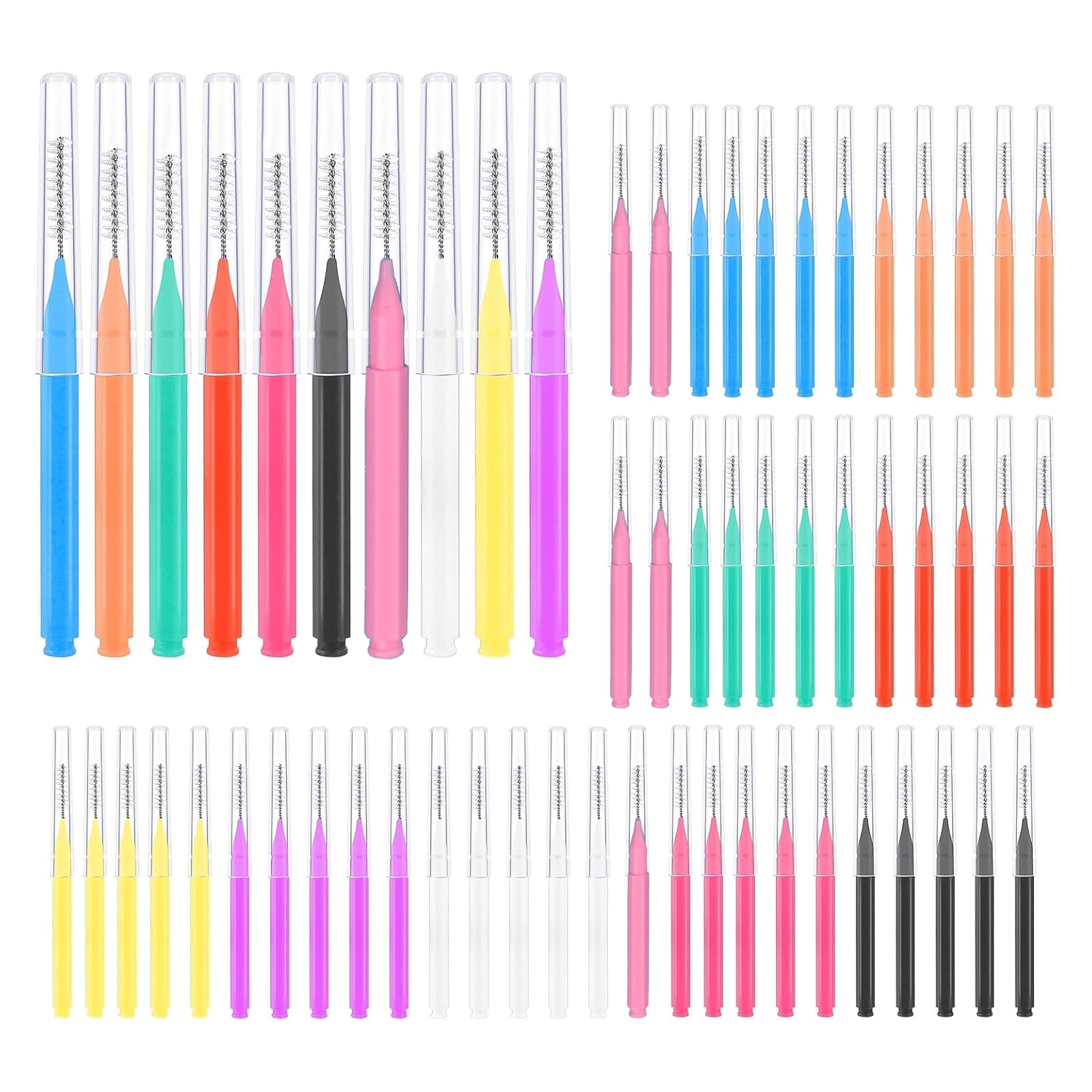 100 Pcs Interdental Brushes Braces Brush 8 Sizes for Interdental Cleaning Braces Care Toothpick Flossers Oral Dental Hygiene