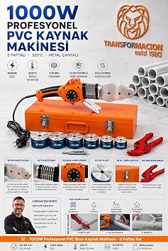 Transformacion PVC Boru Kaynak Makinesi - 6 Paftalı 320°C 1000W Profesyonel Metal Çantalı Set BORU KESME MAKASI HEDİYELİ 722973
