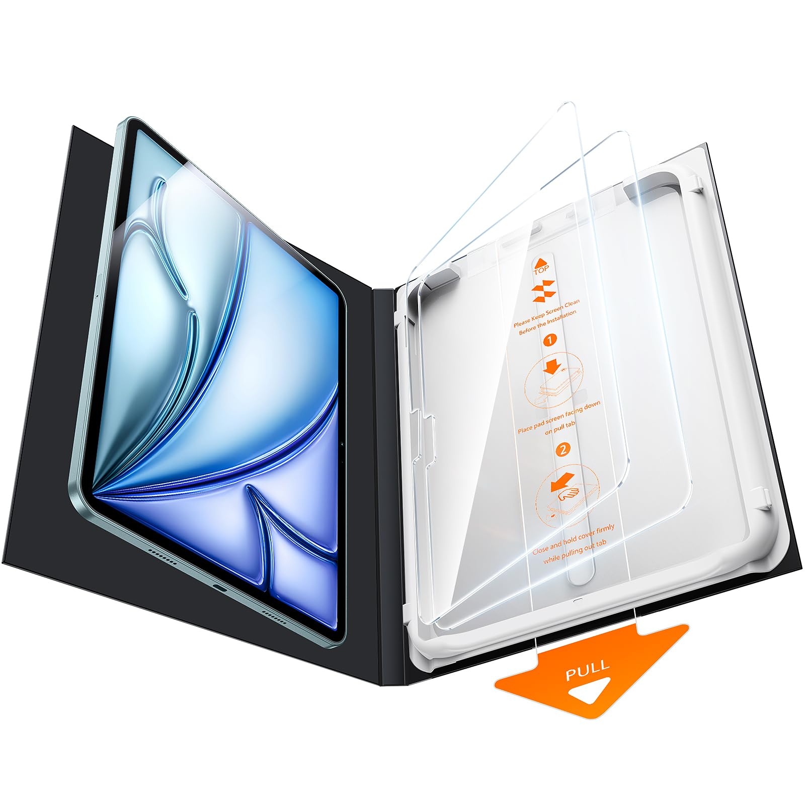 SMARTDEVIL 2 Stück Schutzfolie für iPad Air 11 Zoll (2025/2024, M3/M2) – Einfache Installation, Displayschutzfolie aus gehärtetem Glas, 9H Härte, HD-Klarheit, Blasenfrei, Kratzfest