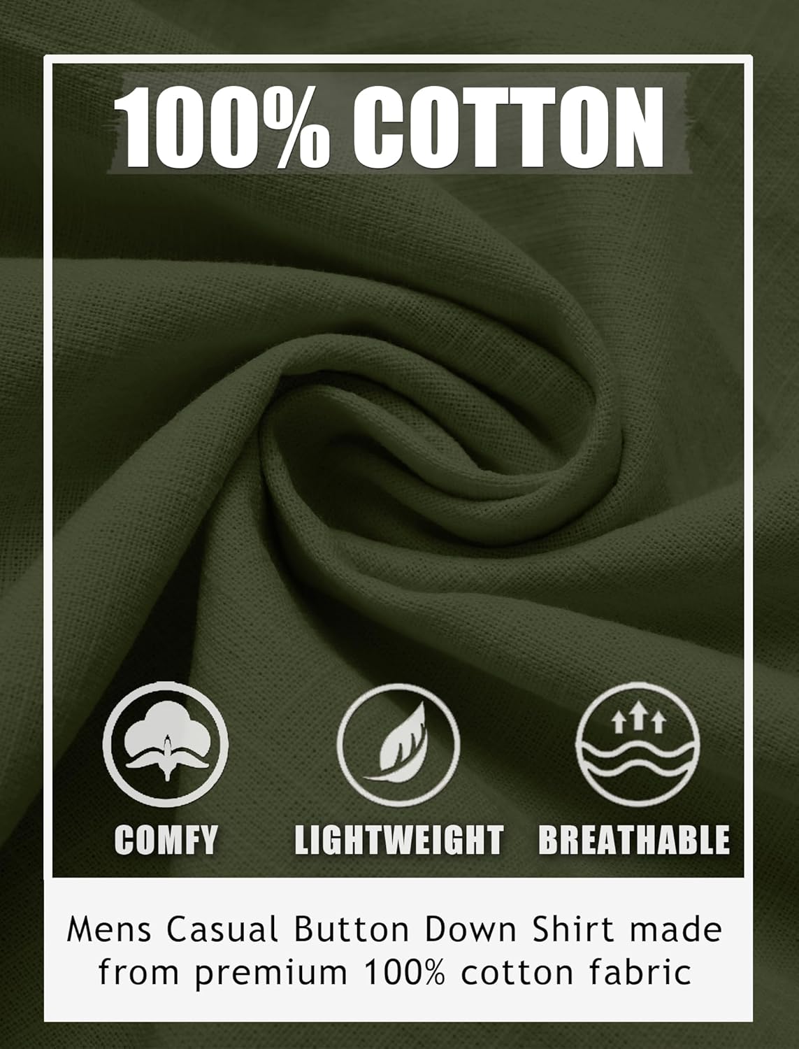 COOFANDY Men's Casual Button Down Shirts Long Sleeve Cotton Beach Wedding Shirt Summer Linen Shirt for Men - Image 5