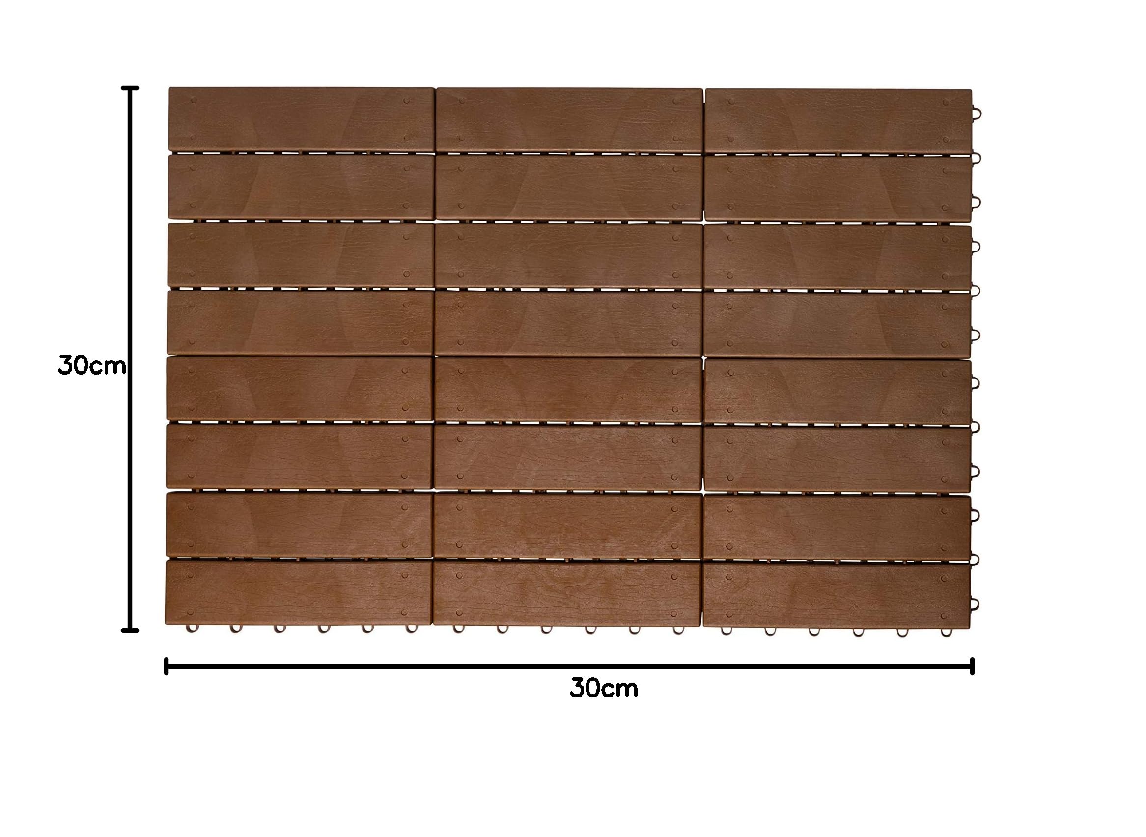 UPP juego de baldosas de jardín, fácil colocación I set de 24 baldosas, losas para patio, terraza, jardín, etc. I impermeables y antideslizantes (6 paneles, 30x30x2cm c/u)
