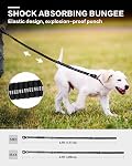 Heavy Duty Dog Leash Bungee, 4-6FT Shock Absorbing Tactical Dog Leash with 2 Padded Handles, No Pull Reflective Dog Leash with Metal Carabiner Clip for Medium Large Dogs(Black)