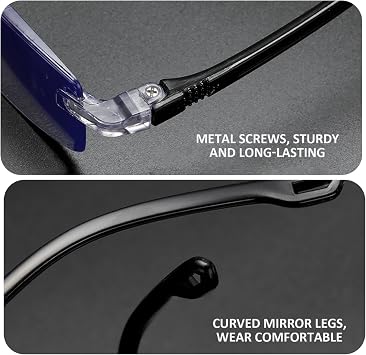 Glasses Blue Light 2-Pack Reading Glasses 2.0, Clear Blue Light Blocking Non-Prescription for Men and Women