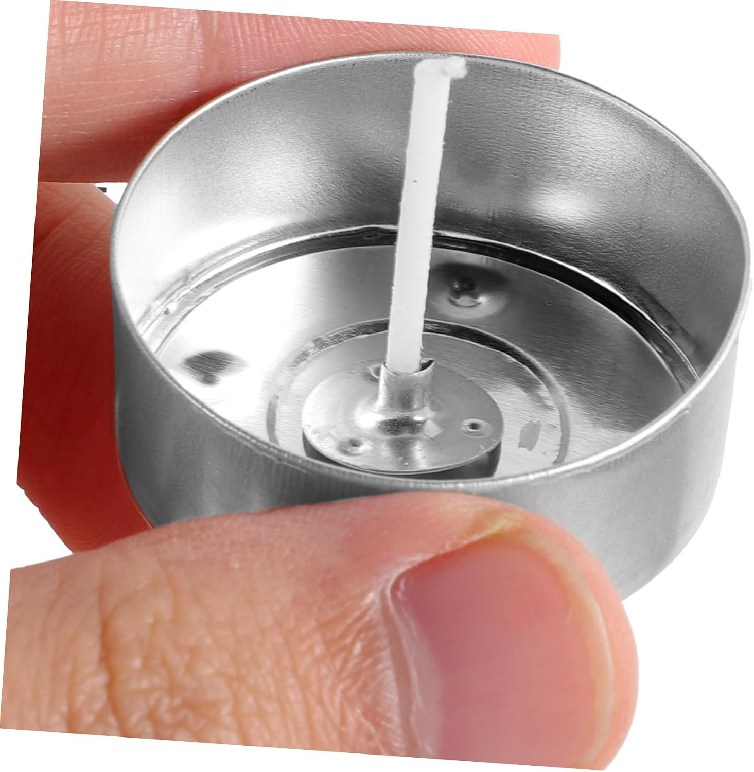 NUOBESTY 100pcs Aluminum Tea Light Candle Making Kit Round 4mm X 1.5mm Candle Making Cups and 100pcs Wicks for Everyday Ambiance and Family Gatherings