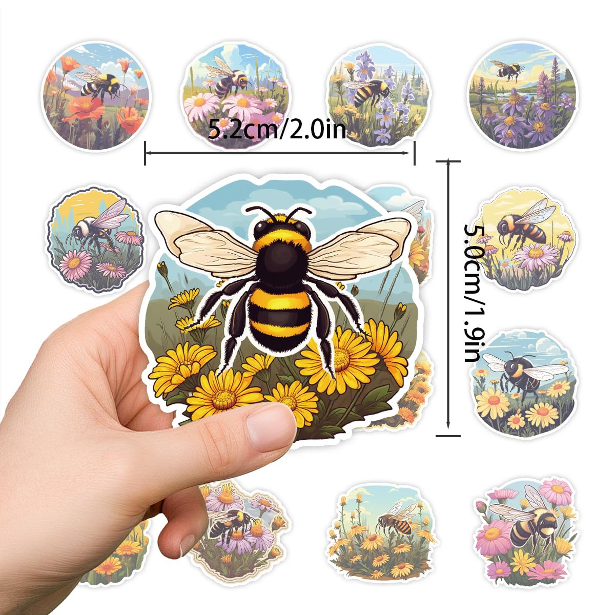 100 PCS Bee Animal Stickers for Water Bottle - Image 2