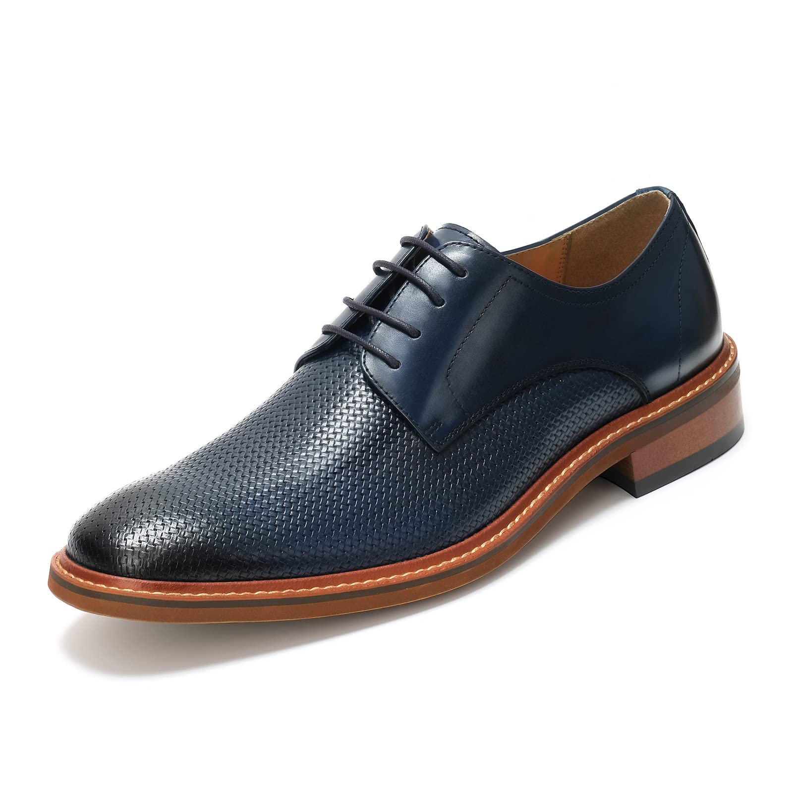 Oxford Dress Shoes for Men,Leather Slip-On Lace-Up,Wedding and Business