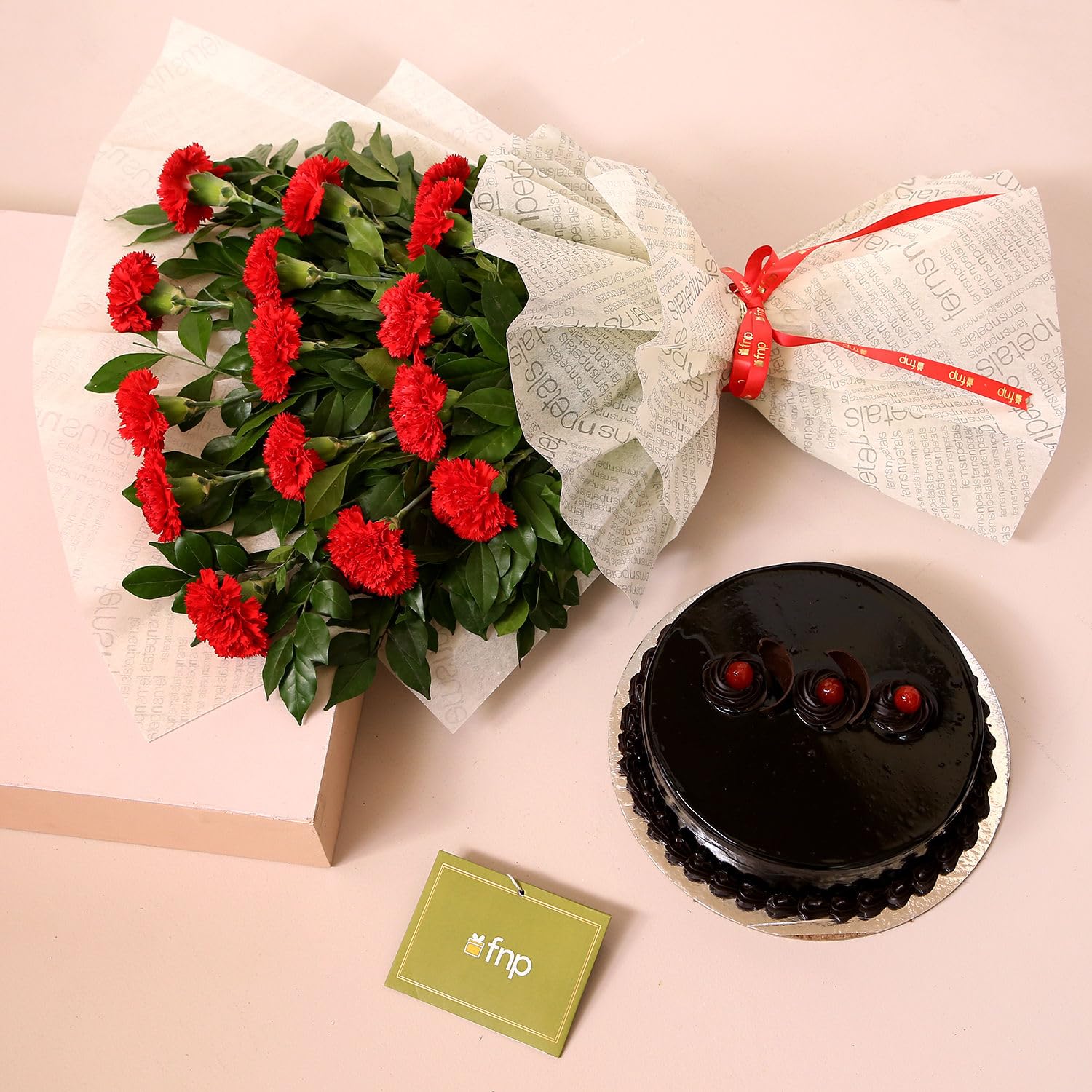 Fnp High On Love Carnations Bouquet Truffle Cake-picture-20