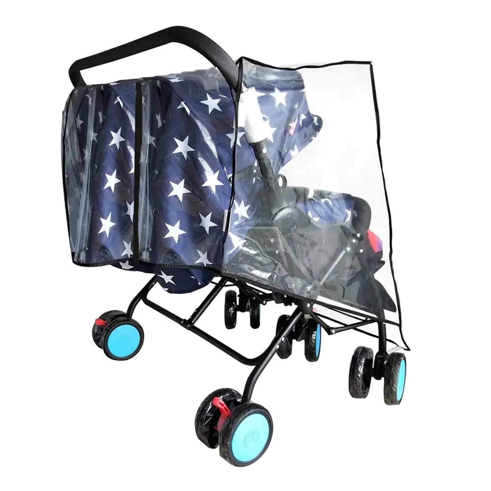 Habillage Pluie pour Poussette Pare-Pluie imperméable for Poussette Double, Taille Universelle, Parapluie côte à côte for Enfant, Housse de Pluie for Poussette