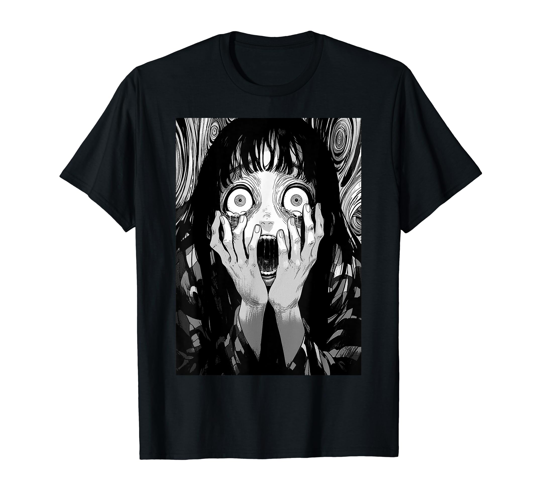 Amazon | 悲鳴 漫画 少女 怖い 目 ホラー ハロウィン 恐ろしい T