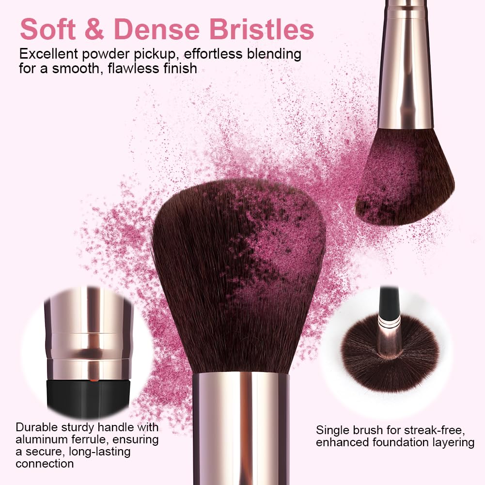 LOPHE Pinceaux Maquillage 51 Pièces, Set Professionnel Complet avec Éponges, Houppettes, Outils Nettoyage, Trousse de Rangement, Brosse Fond de Teint Poudre Blush Yeux, Nior