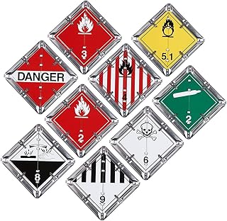Canadian Aluminum Flip File Placard, 9-Legend Set - 13.75" x 13.75" Unpainted Back Plate with Rounded Corners - J. J. Keller - Complies with Transport Canada Hazmat Placard Requirements