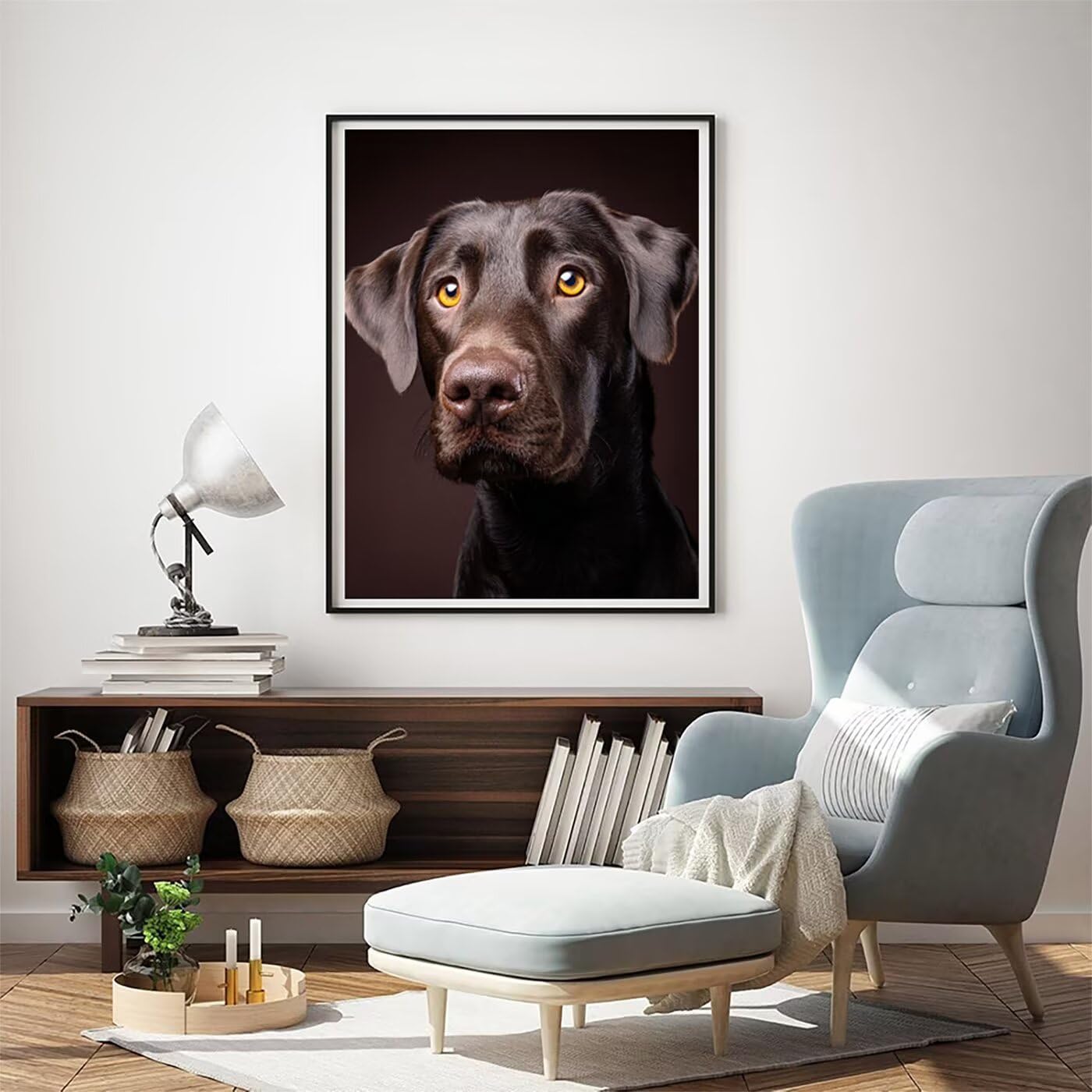 Tier Hund Malen Nach Zahlen Erwachsene, Paint by Numbers Adult Anfänger Kreativ Set für, Heimwerk Malen Nach Zahlen Kinder, 3 Pinsel und 36 Acrylfarbe Als, für Deko Wohnzimmer 60 x 80 cm BJHWK776