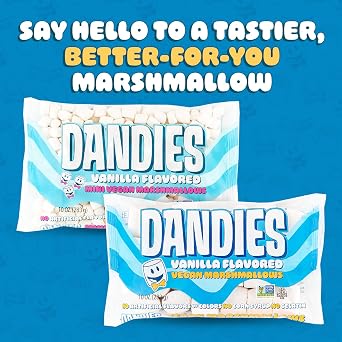 Dandies Original Vegan Marshmallows, No Artificial Flavorings, Food Dyes, Corn Syrup, or Gelatin, Perfect for Roasting, Smores, or Snacking (2 Pack)