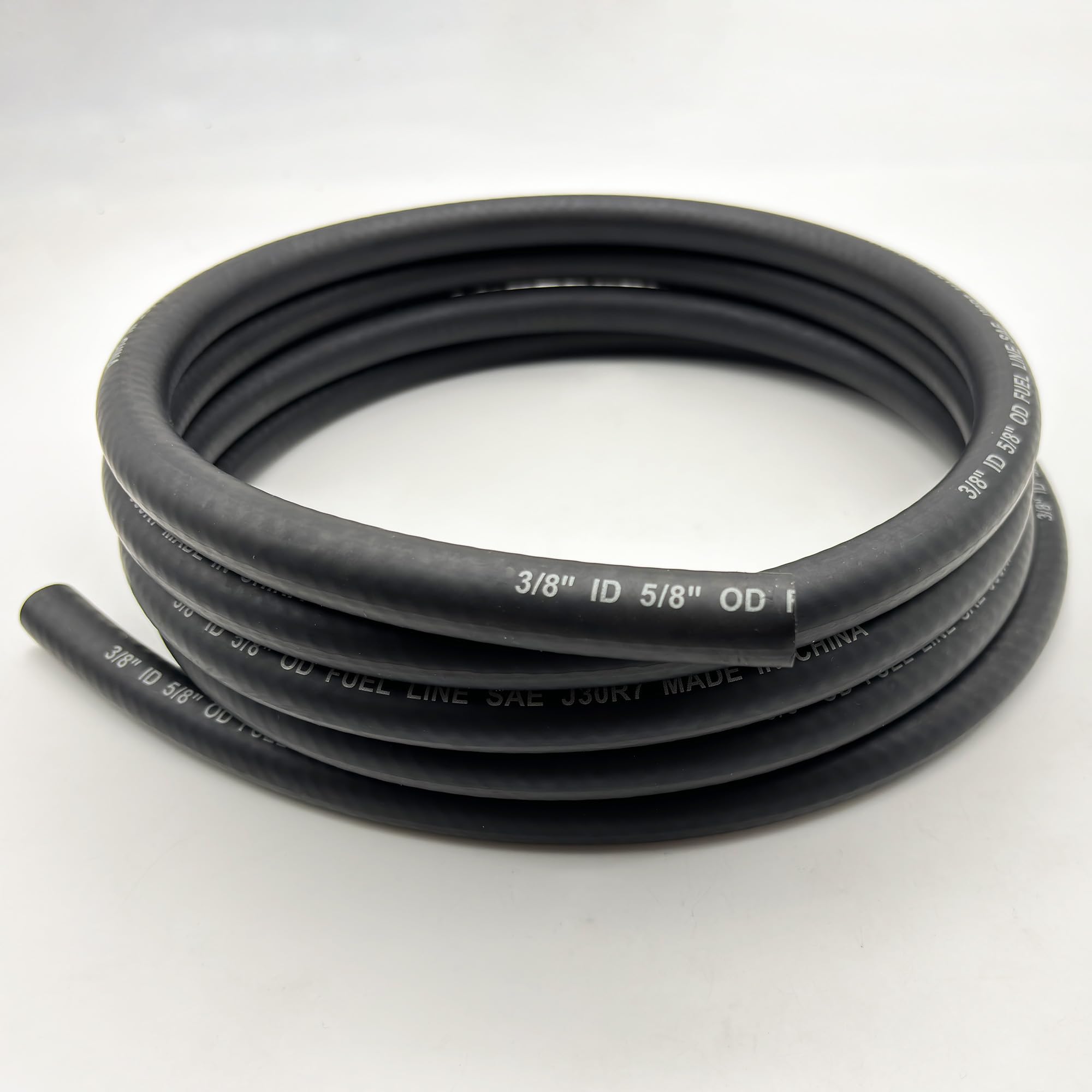 Ø 10 mm 3/8'' (Adatto per 9mm 9.5mm) Tubo Benzina Rinforzato Tubo in gomma intrecciata Carburante per Gasolio 2.4M per Automobili Barca Generatori ATV con 10pcs Fascette Stringitubo