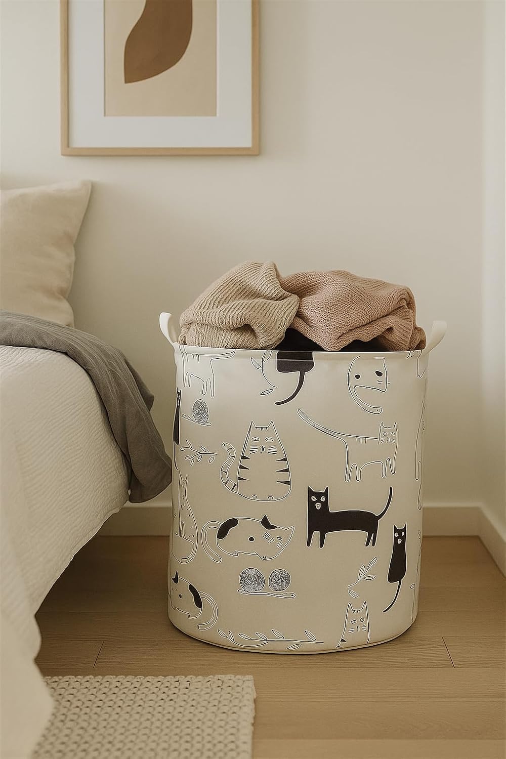 Cesto Organizador Roupa Suja Dobrável Multiuso 20l (Gatos)
