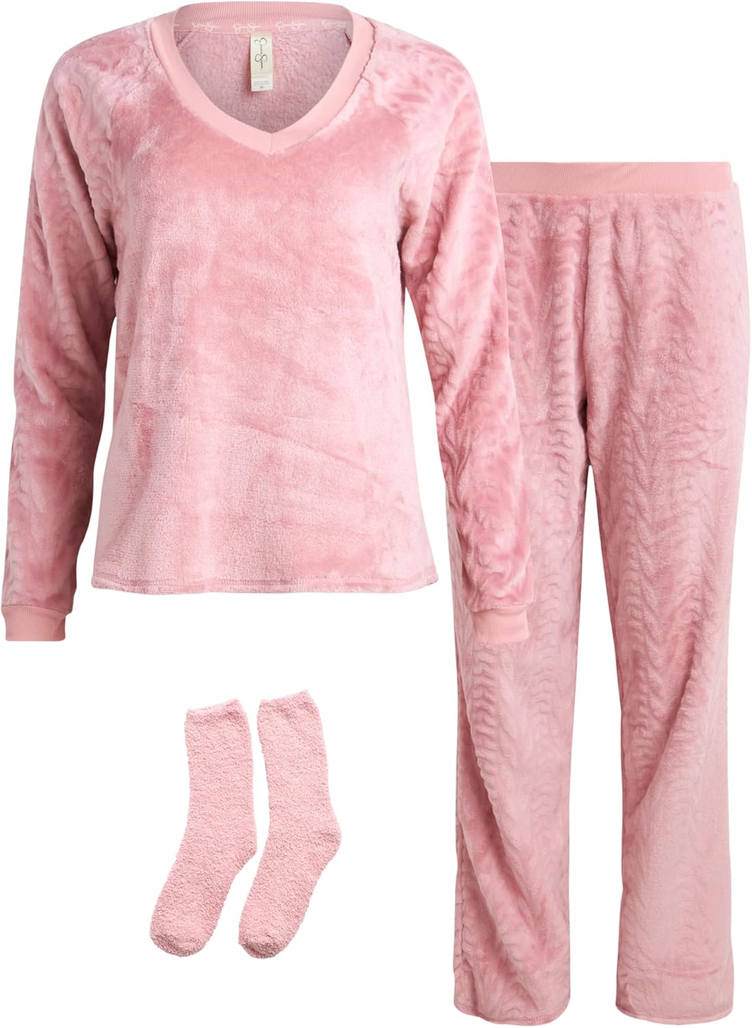 Jessica Simpson Women’s Pajamas – Fuzzy Sleep Shirt, Lounge Pants, Socks – Pajama Gift Set for Women (S-XL) - Image 3