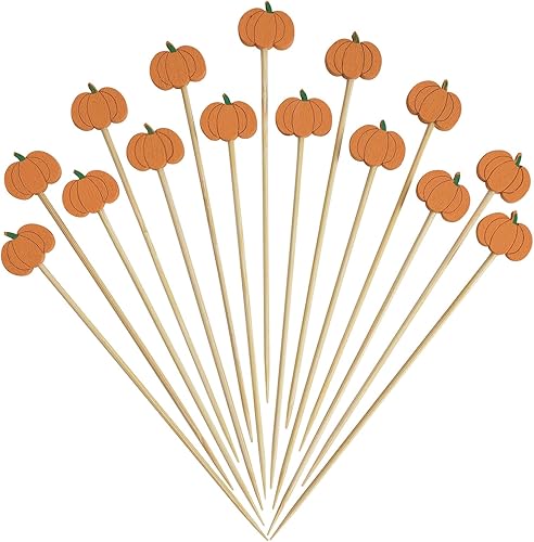 Miniatura 13 de Minisland Palillos de cóctel de manzana roja, palos de bambú de 5 pulgadas de largo, palillos de dientes elegantes para aperitivos, brochetas