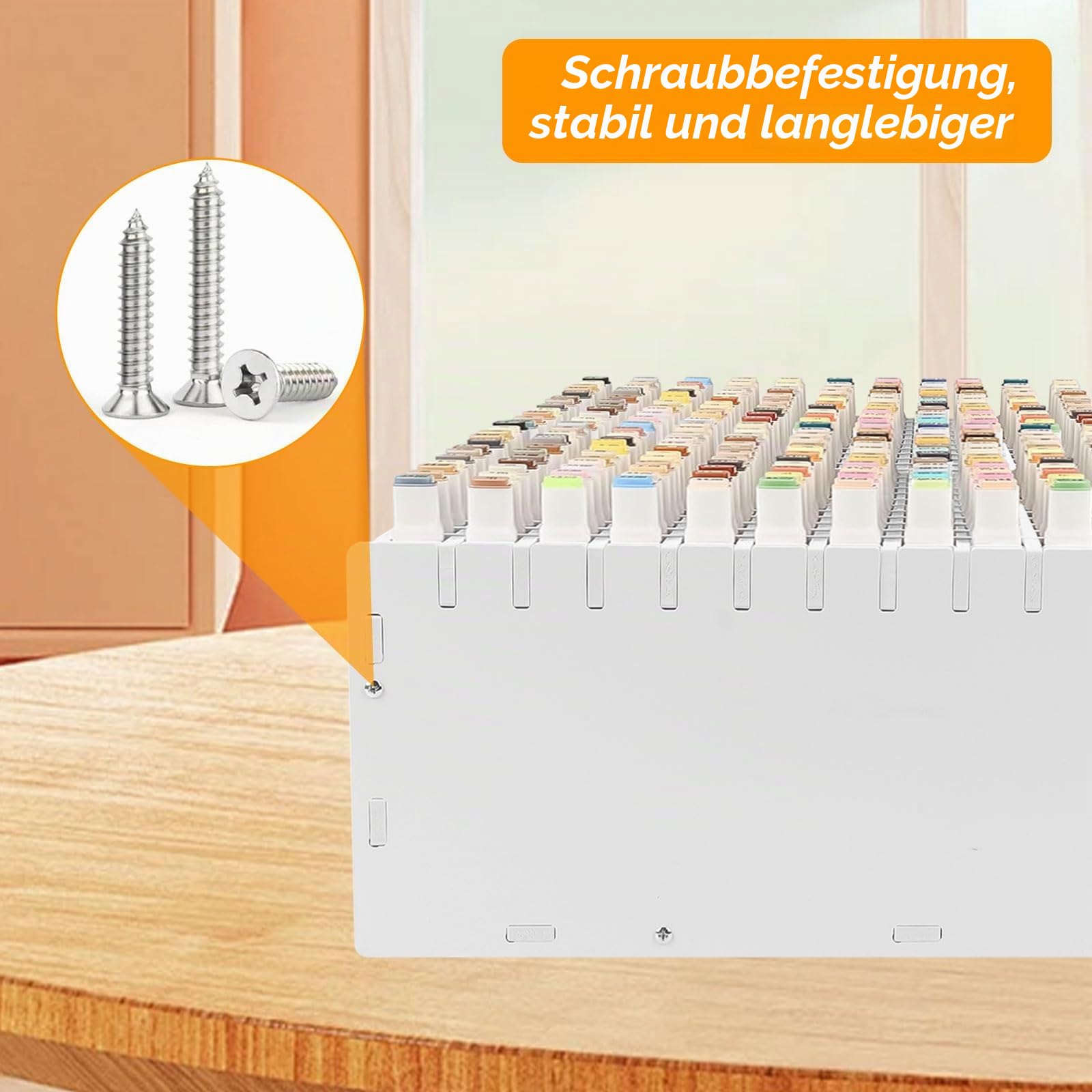 BigKing Marker Organizer aus PVC, Organizer für Bleistifte und Filzstifte, fester Organizer, Stifthalter mit 240 Fächern, für Stifte, Kunststifte, Marker (36,5 × 13 × 35)