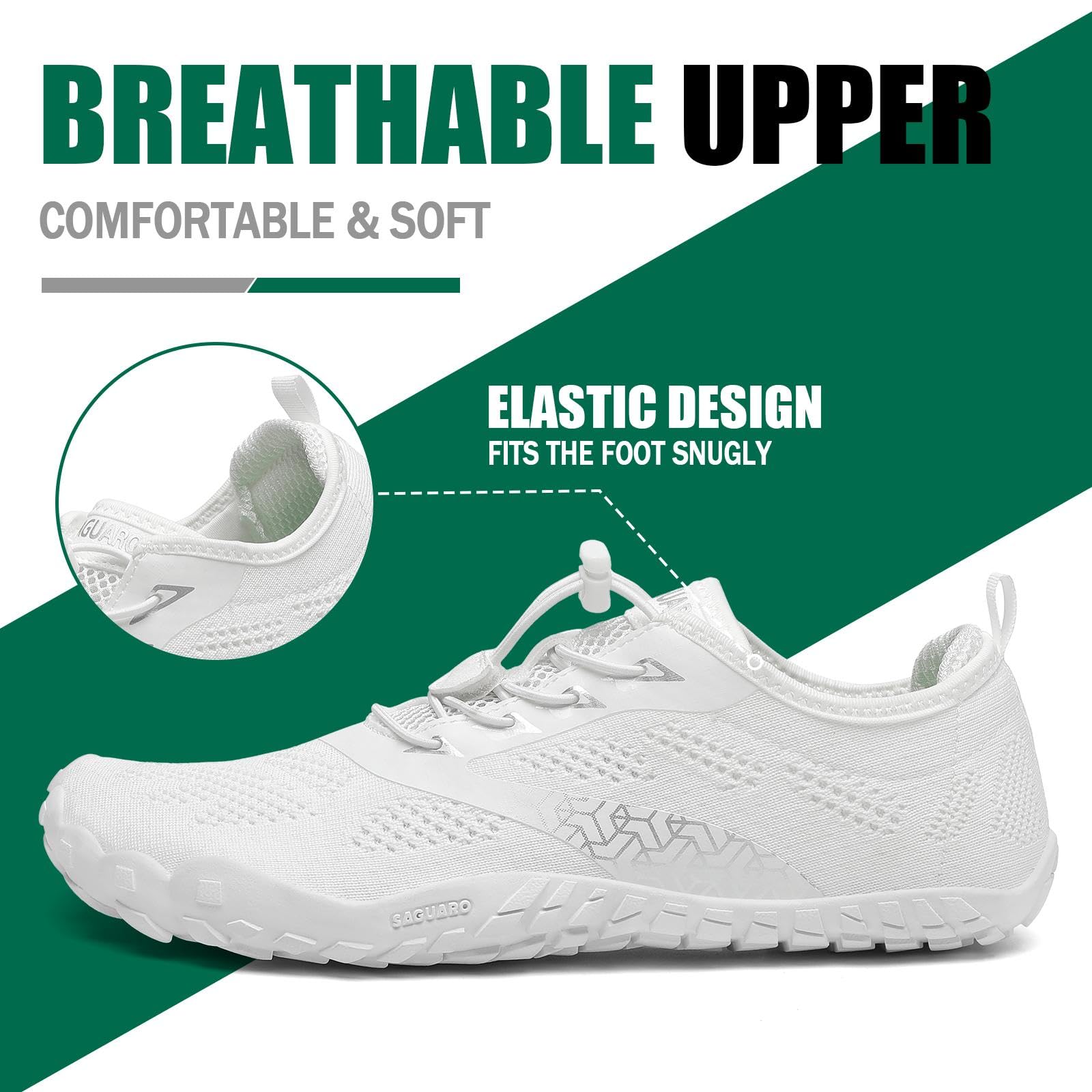 SAGUARO Barefoot Shoes Uomo Donna Scarpe Barefoot Minimaliste Scarpe a Piedi Nudi Antiscivolo Scarpe Trail Running Leggere Scarpe Dita,Gr.36-48 EU