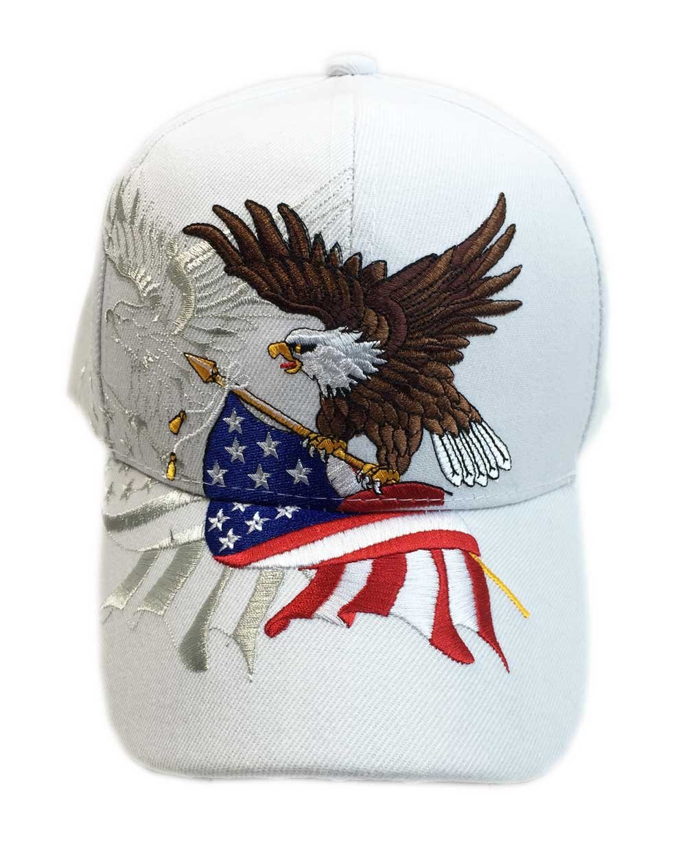 Patriotic USA American Flag Red White Blue Stars Flying Birds Baseball Cap Hat 3D Embroidery