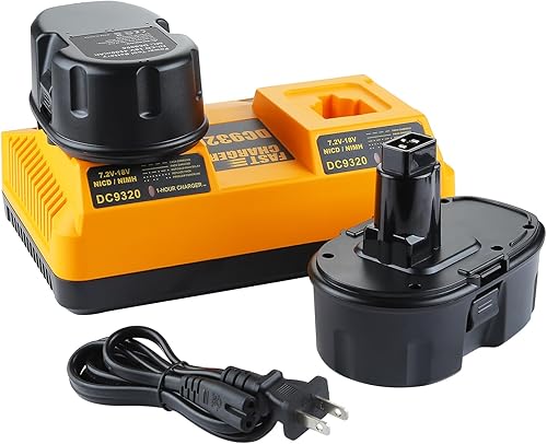 Bakipante 2Pack 4.5Ah 18V Battery Replacement for Dewalt 18V Battery DC9096 DC9099 DC9098 DW9095 DW9096 and Dual Charger DC9320 Compatible with