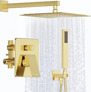 Shower System, Gold Shower Faucet Set with Shower Valve and Trim Kit, 12...
