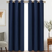 Diraysid Navy Blue Blackout Curtains 42x84 Inch 2 Panels - Thermal Insulated Grommet Room Darkening Drapes for Bedroom