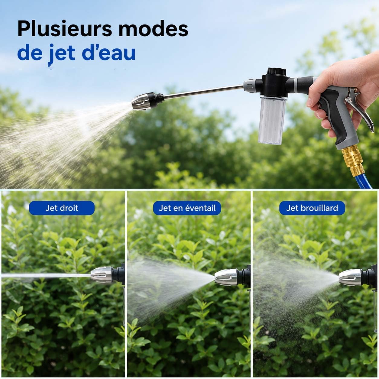 Jetterix Haute Pression Portable - mit Bouilloire Connecteur en Plastique, Jetterix Nettoyeur Haute Pression, Rotation à 360°, pour Le Nettoyage du Jardin, De La Terrasse Et De La Voiture (C)