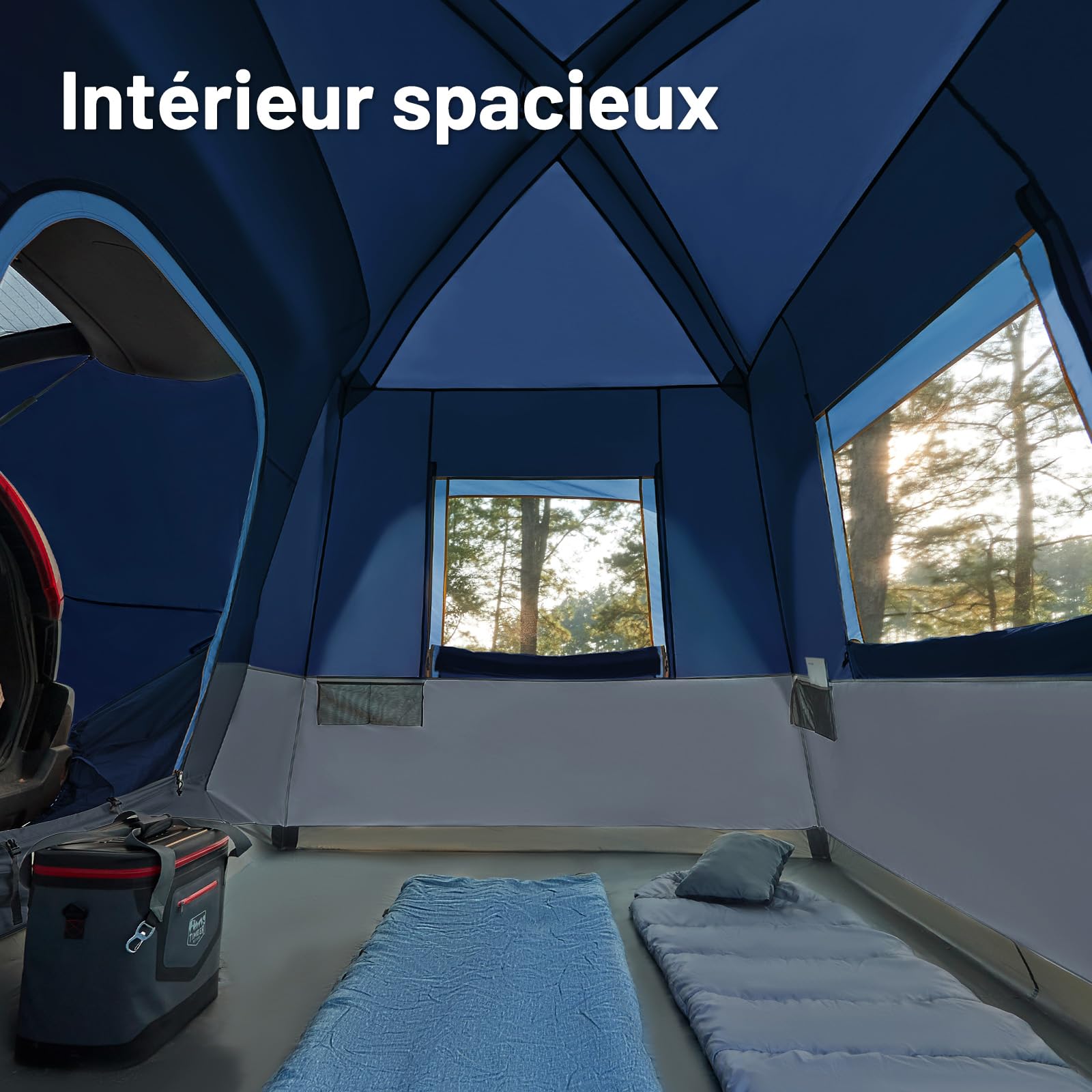 TIMBER RIDGE Tente arrière de voiture pour 4 à 5 personnes, étanche | Tente de camping étanche 2000 mm pour caravane, voyage, famille, 305 x 245 cm