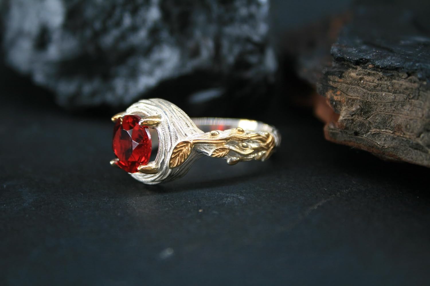 Passionate Red: Red Zircon Gemstone 925 Sterling Silver Ring