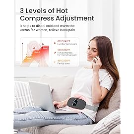 iDOO Period Heating Pad for Cramps, FSA Eligible Item, Menstrual Travel Heated Pad with 3 Heat Levels and 3 Massage Modes, Portable Cordless Heating Pad, Gifts for Girlfriend Mom Wife Women,(Black)