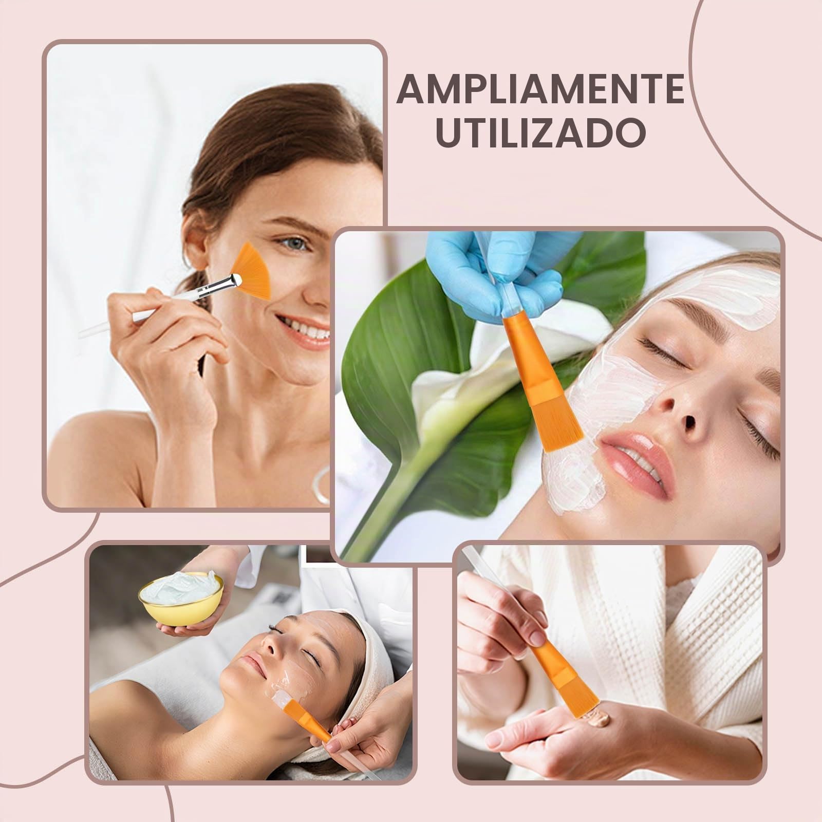 Juego de 24 cuencos y cepillos faciales para suministros de esteticista, cepillo plano y abanico para facial con cuencos para mezclar, bandeja de servir, espátula y esponja comprimida, herramienta