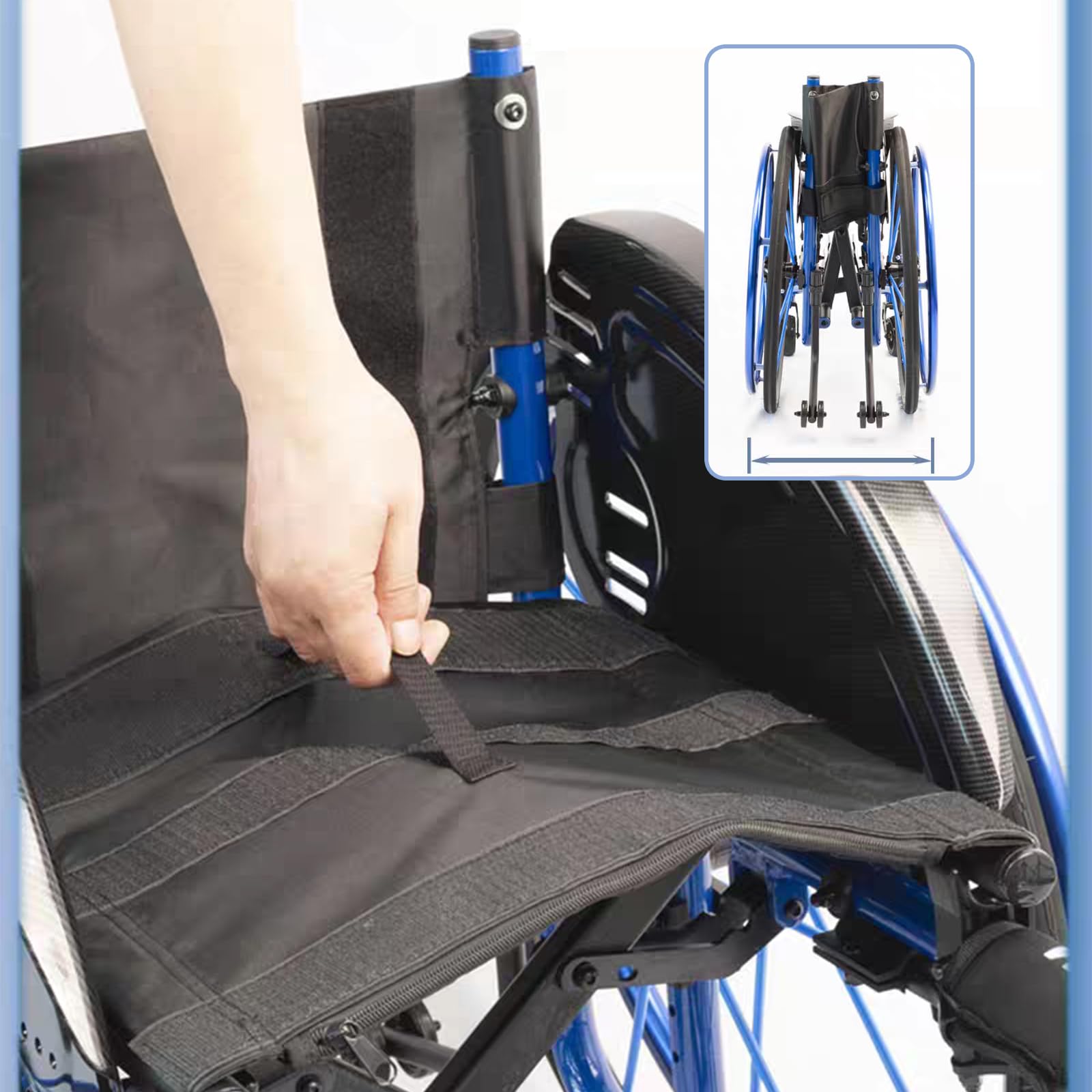 Silla de ruedas autopropulsada plegable ligera con ruedas traseras de liberación rápida y ruedas antivuelco, construcción de aleación de aluminio ultraligera