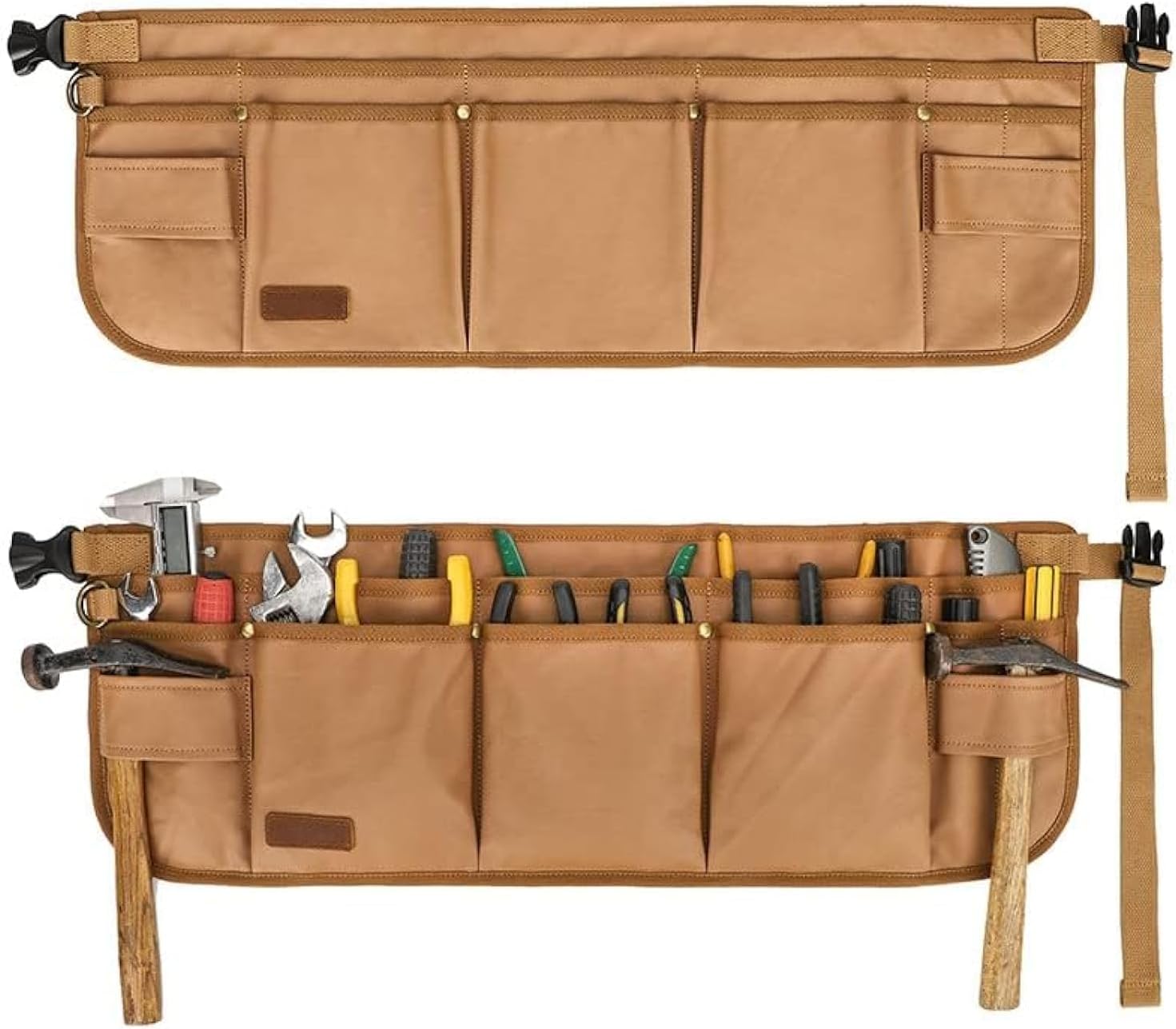 TERRIFI Durable Utility Belt Pouch for Men, Canvas Electrician Tool Bag with 13 Pockets, Adjustable Gardening Waist Tool Pouch for Carpenters, Electricians, Mechanics, and More
