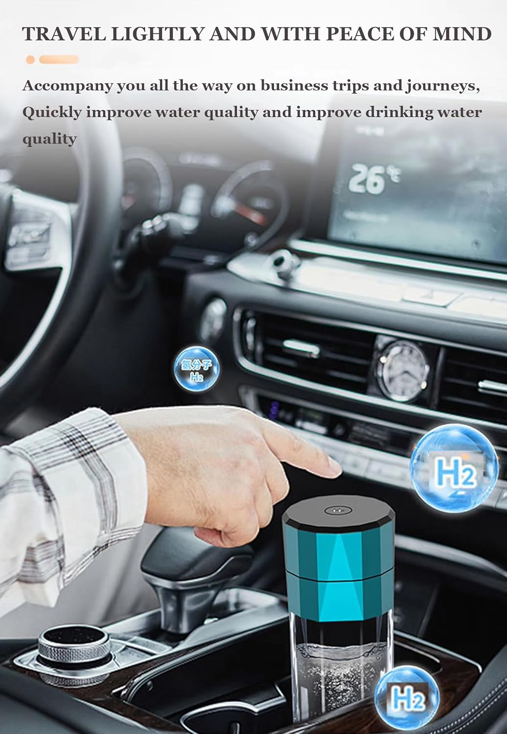 Portable Hydrogen Water Bottle, Rechargeable H2 Generator with USB Charging, High-Efficiency Hydrogen Water Maker, Leak-Proof Design, for Home, Office & Sports Red