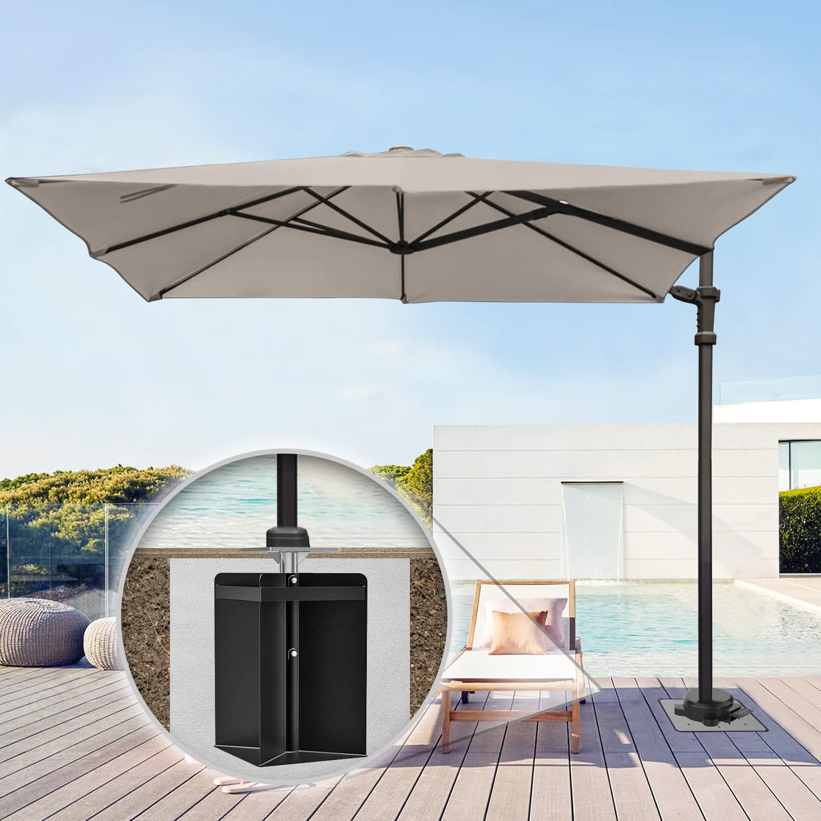 Dolibest Parasol w ziemi podstawa wspornikowa mocowanie kotwicy gruntowej