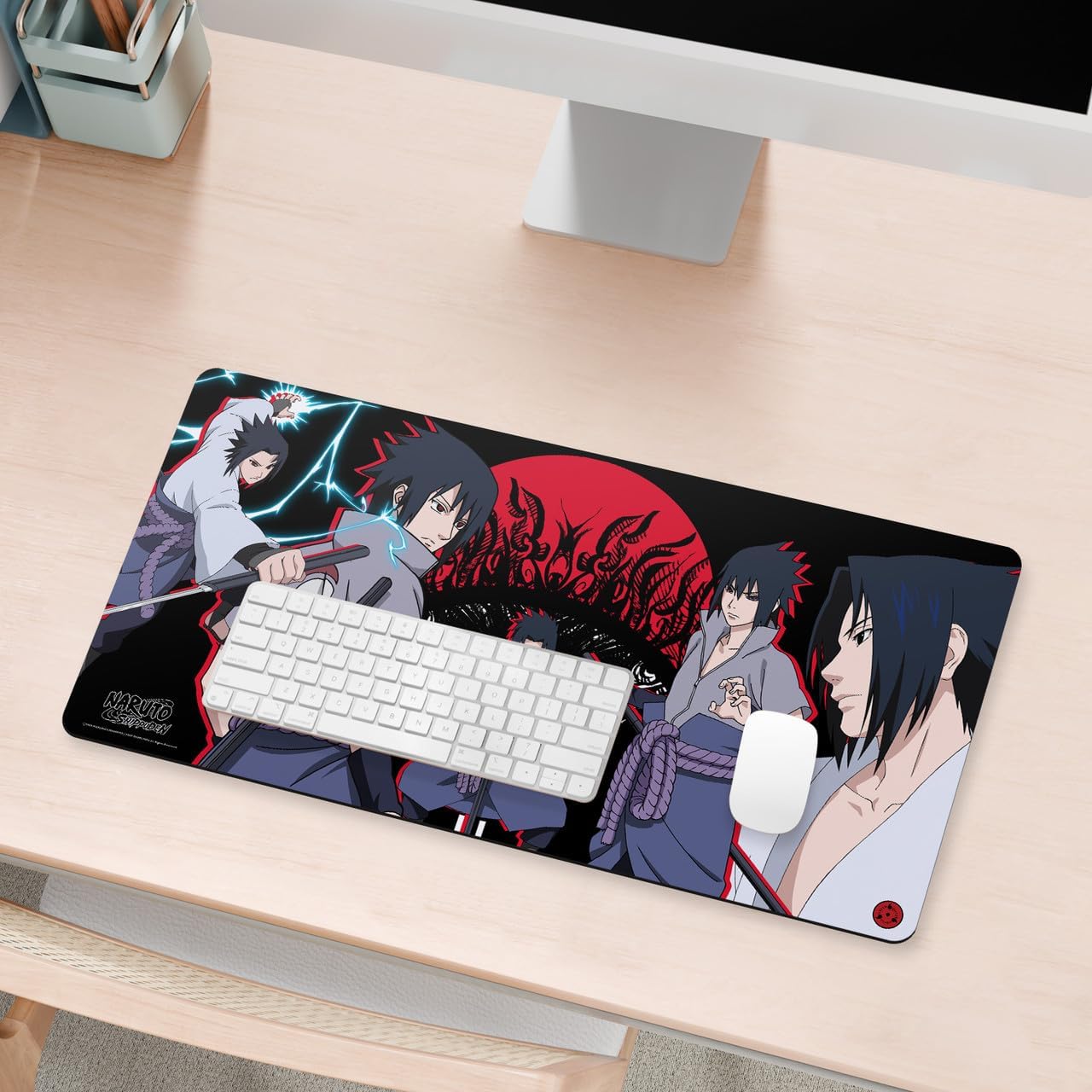 Head Case Designs Officially Licensed Naruto Shippuden Sasuke Graphic Art 23.62 x 11.81 x 0.12 inches (600 x 300 mm) - L Gaming Office Desk PC Keyboard Mouse Mat Pad
