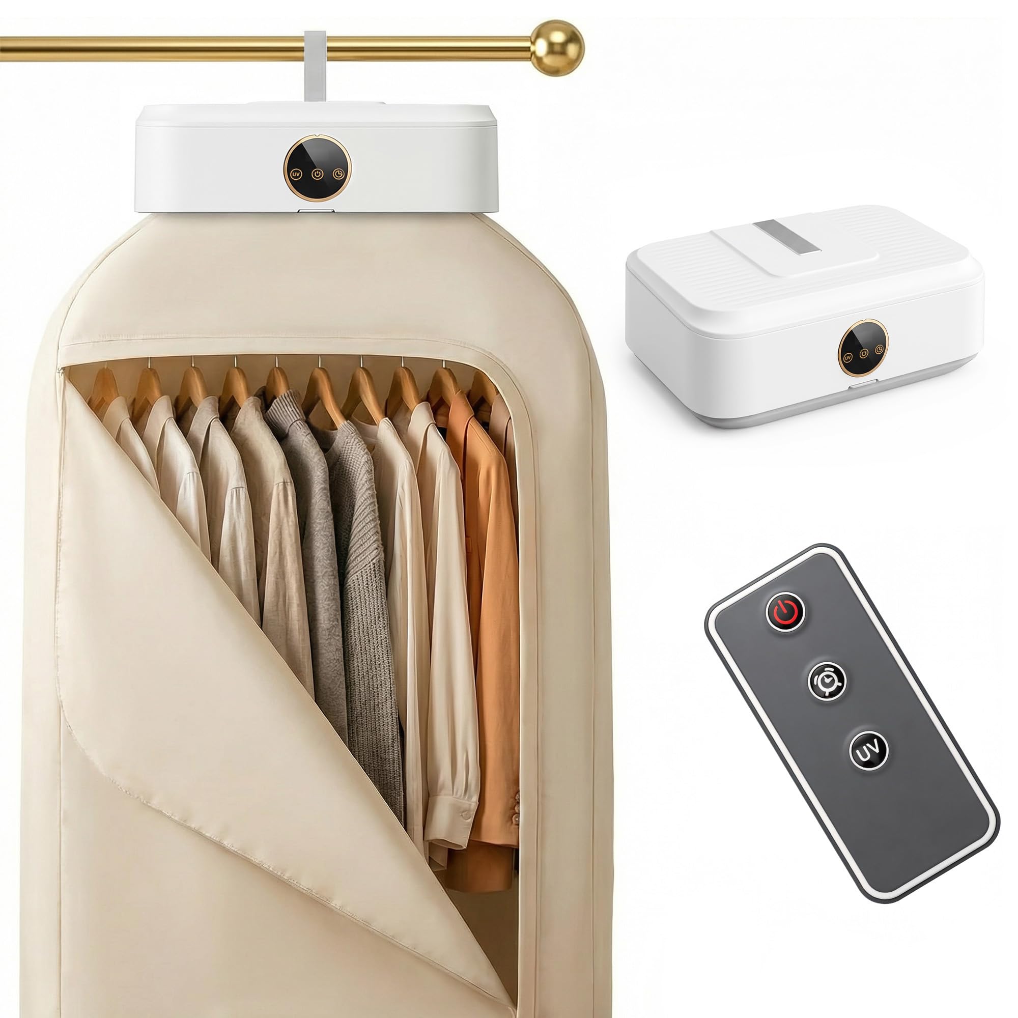 KAIUNTECLG Portable Clothes Dryer, 600W Fast Drying Mini Dryer for Apartments, Travel and RV, Compact Quiet Machine with Remote Control, 3 Timer Settings and Foldable Dry Bag