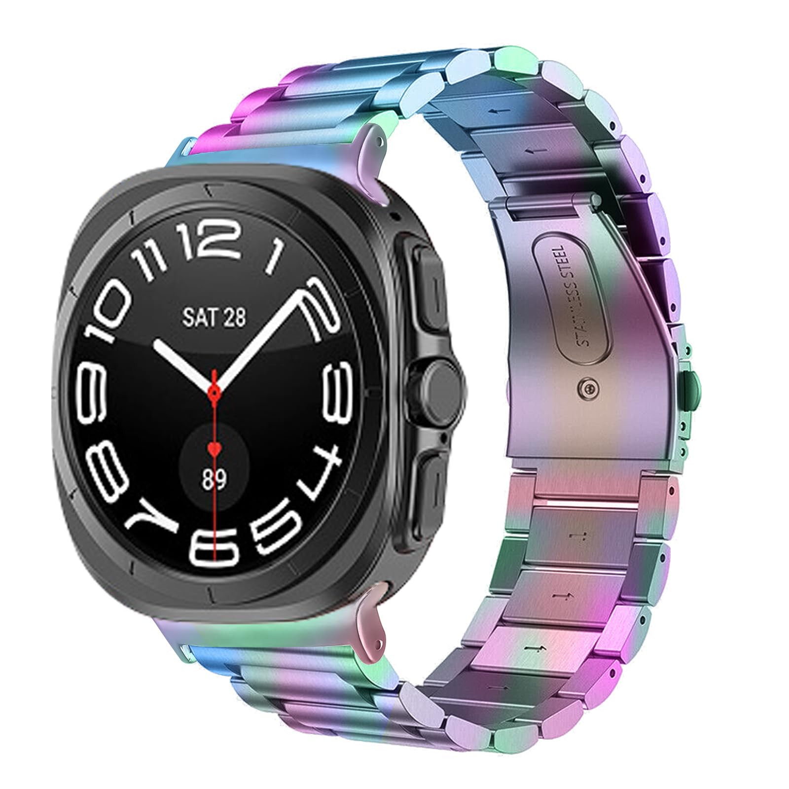 Metal Band Compatible with Samsung Galaxy Watch 7 Ultra 47mm Band, Adjustable Casual Sporty Replacement for Samsung Galaxy Watch 7 47mm Women Men