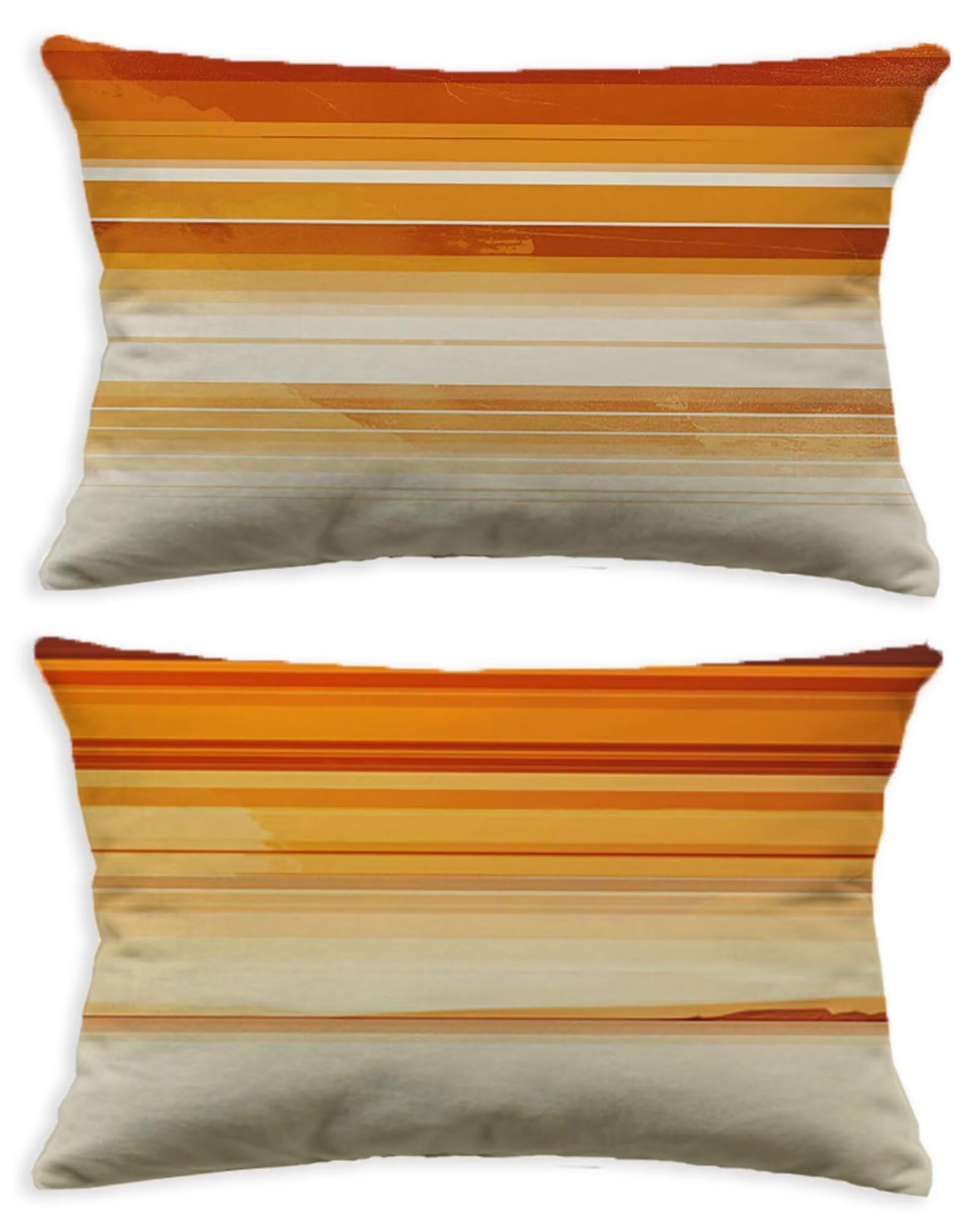 Housse de coussin orange 60x90 en velours lot de 2 rectangulaire O-453C