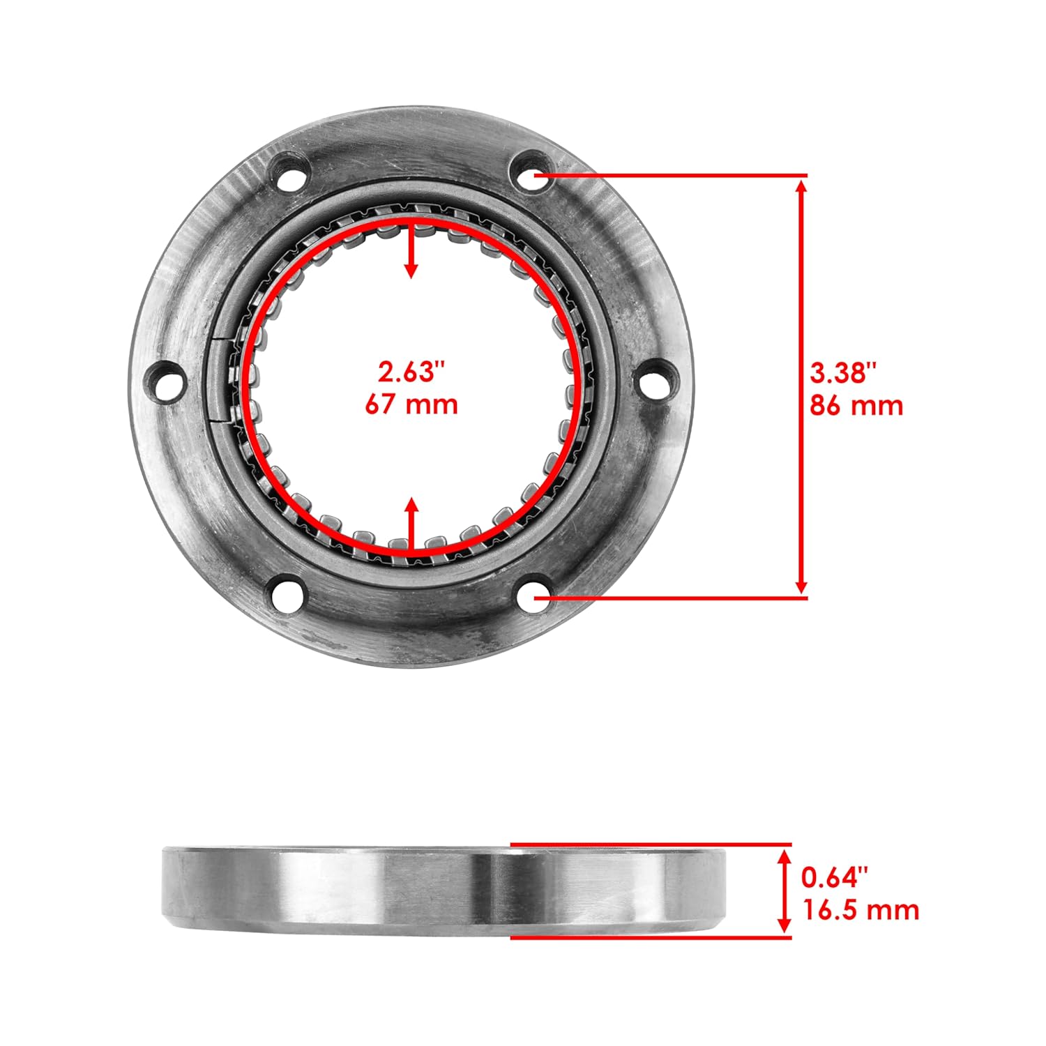 Caltric 12600-09860 12600-12810 Starter Clutch One Way Bearing Sprag Compatible with Suzuki