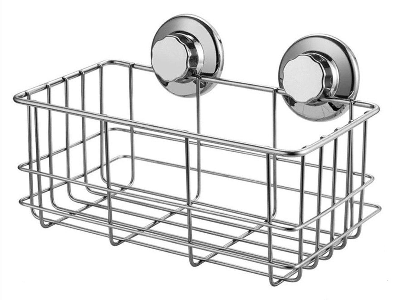 SANNO Suction Cup Shower Caddy Bath Wall Shelf Deep Bathroom Basket Large Shower Caddy Bath Organizer Kitchen Storage