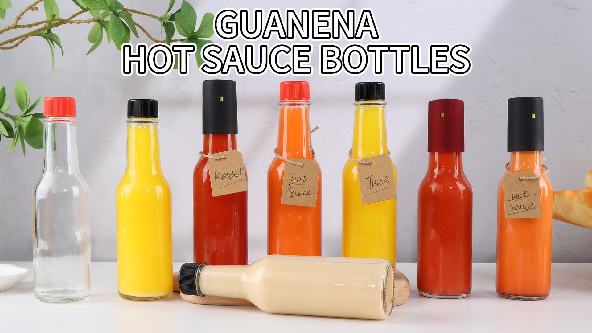 Amazon.com: GUANENA 35 Pack 5oz Hot Sauce Bottles, Clear Glass