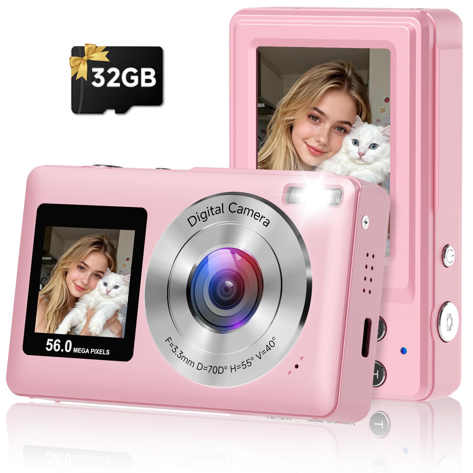 Amazon.com : Digital Camera, 2026 Upgraded 56MP Pink Digital
