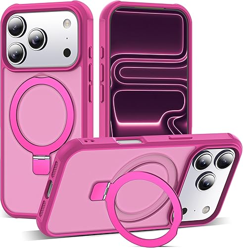 Miniatura 19 de Funda de grado militar compatible con iPhone 14 Plus de 6.7 pulgadas, con soporte magnético invisible tipo anillo, compatible con MagSafe y gran