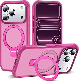 SKYLMW Compatible with iPhone 17 Pro Case with Stand,Rose