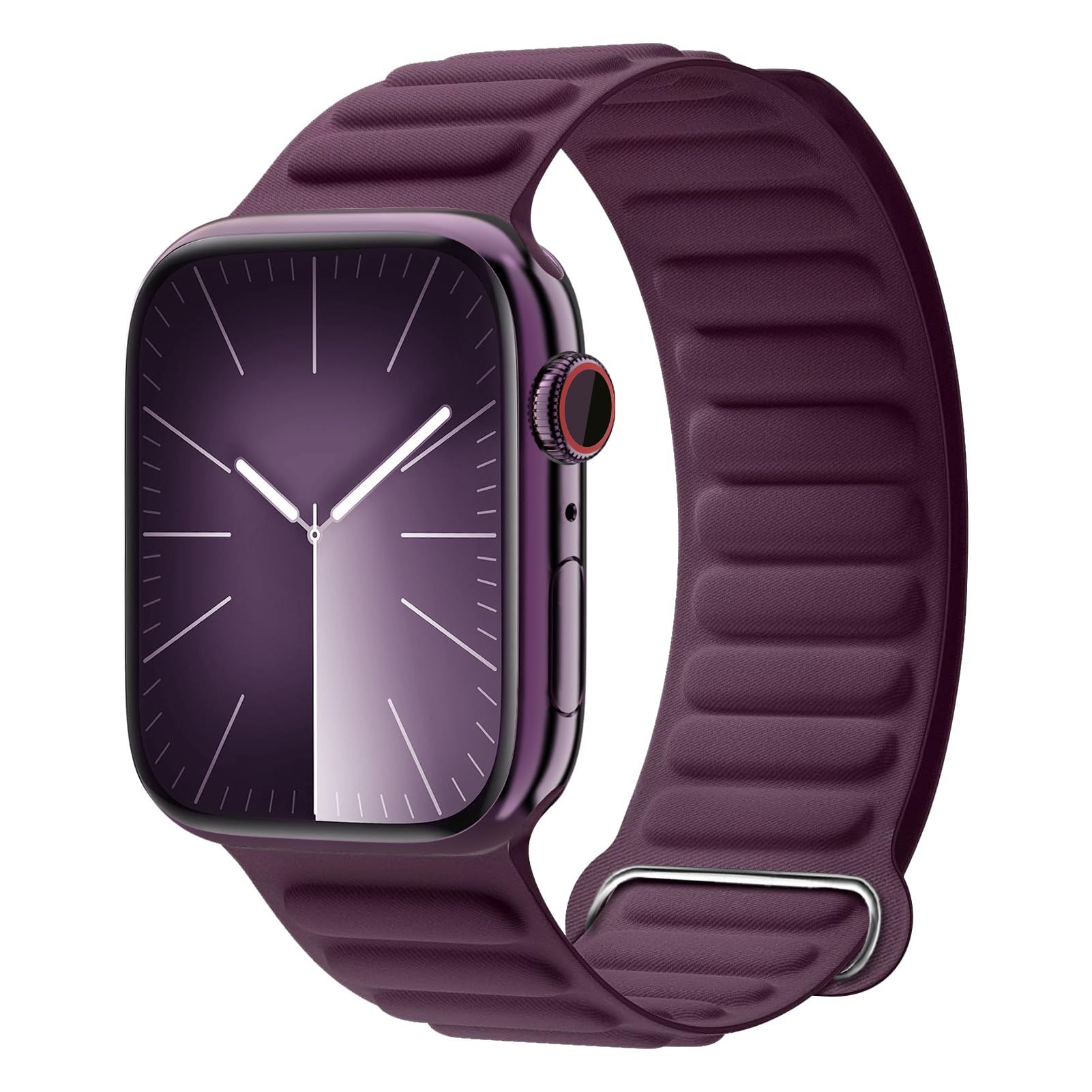 Magnetic Link Compatible with Apple Watch Ultra/2 Band 49mm 45mm 44mm 41mm 40mm 42mm 38mm iwatch Bands Men Women,FineWoven Loop Magnet Strap for iWatch Series 9 8 7 6 5 4 3 2 SE 2nd Ultra,Purple red