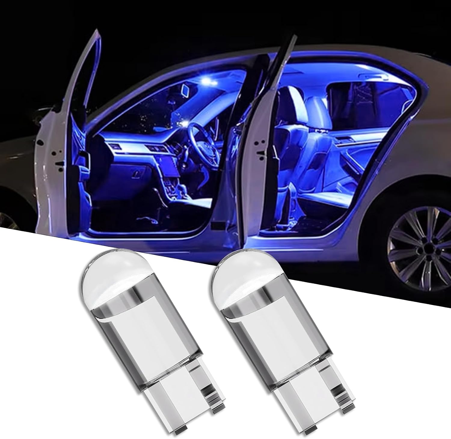 2PCS 158 LED Bulb W5W 168 192 194 T10 Wedge Light Bulbs, 12V
