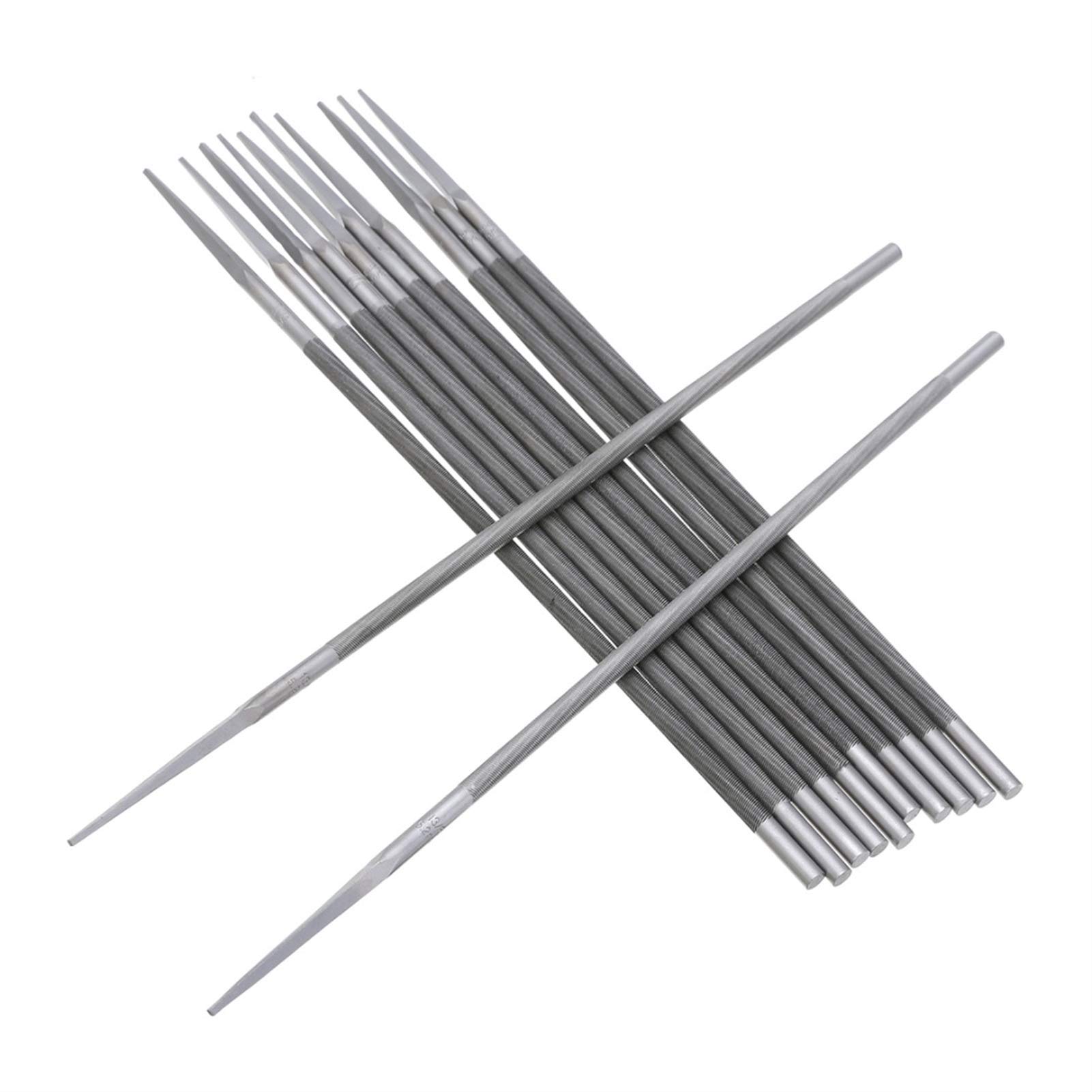 Limas de metal for acero, herramientas mecánicas, Juego de limas de escofina de metal, lima de motosierra de 12 piezas, limas de afilar redondas de 5,2 mm, afilador de cadena de sierra de 3/8 pulgadas